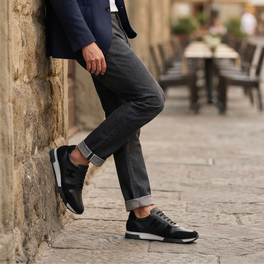 Baskets Homme en Cuir Véritable & Daim 2