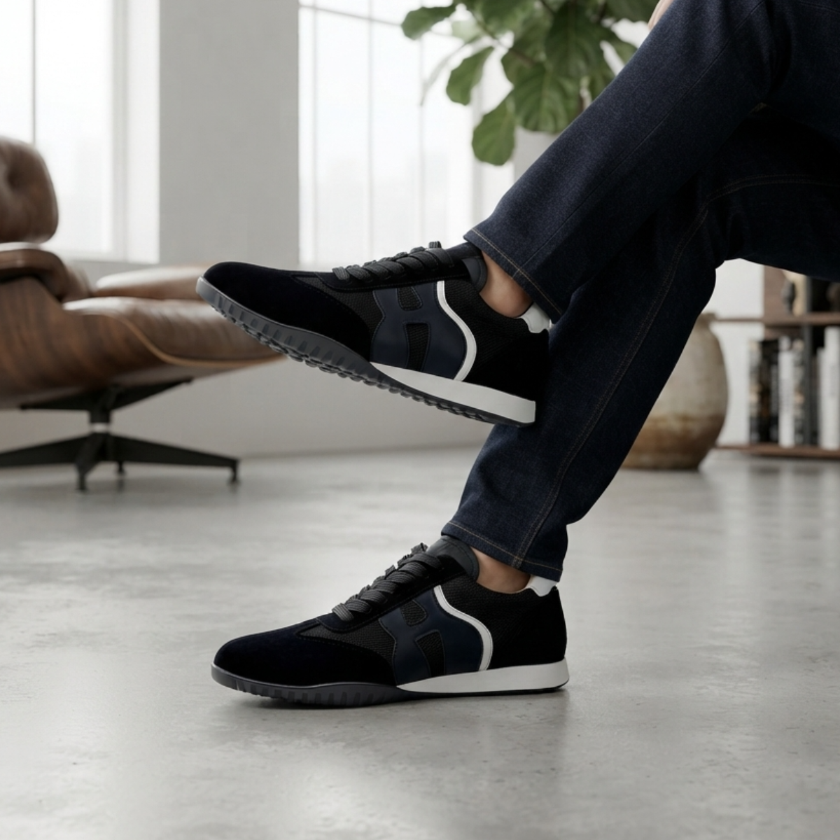 Baskets pour Homme en Cuir Véritable 2