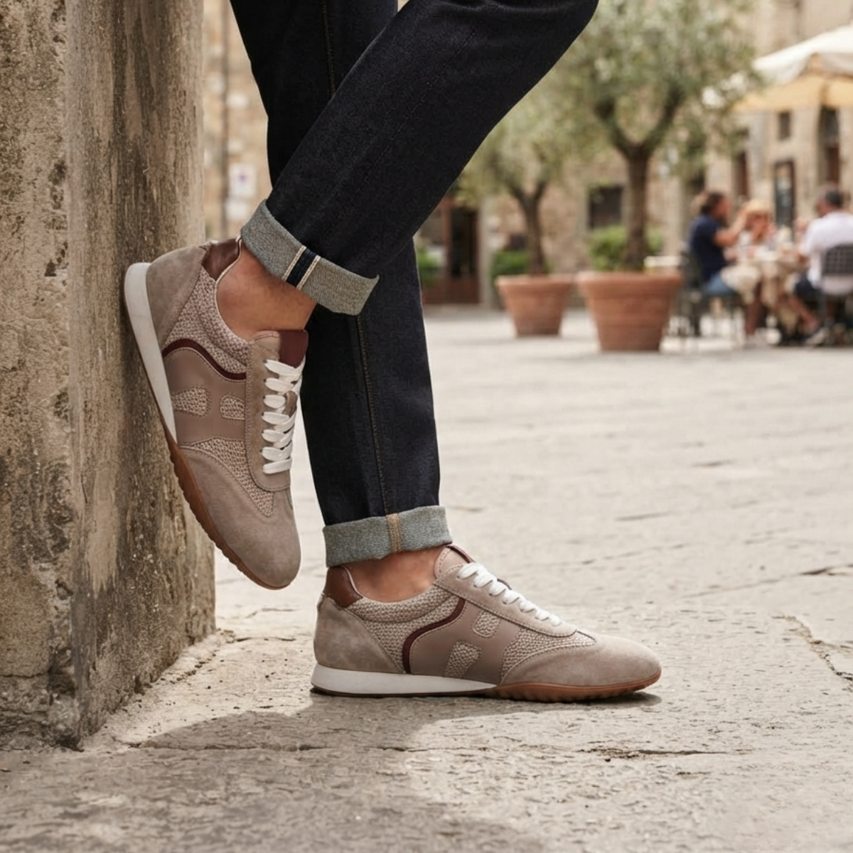 Baskets pour homme en cuir véritable 1