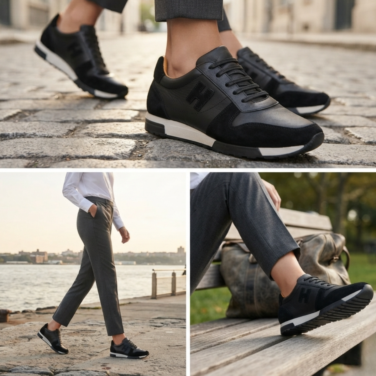 Baskets Homme en Cuir Véritable & Daim 2