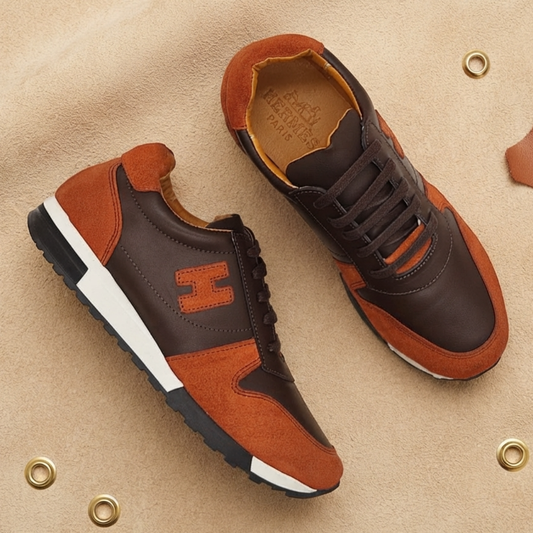 Baskets Homme en Cuir Véritable & Daim 1