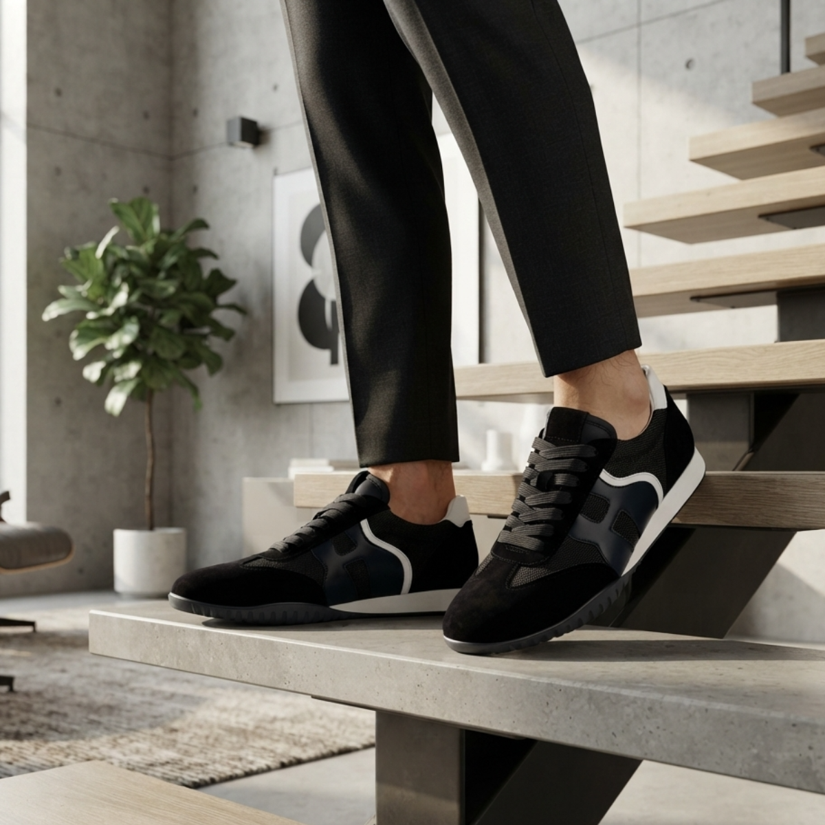 Baskets pour Homme en Cuir Véritable 2