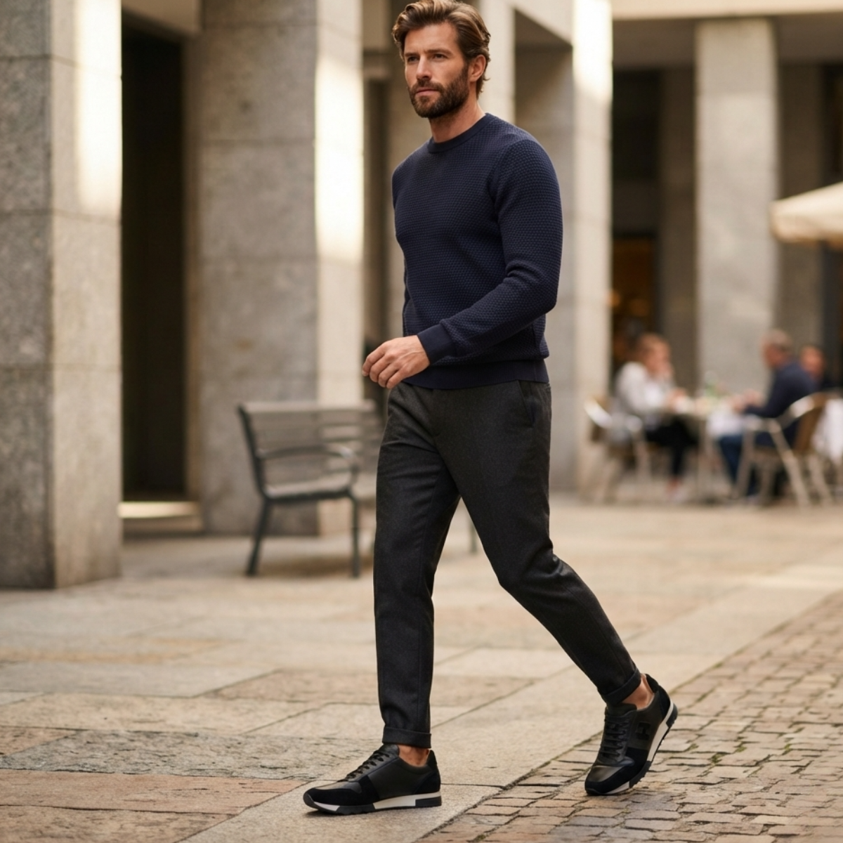 Baskets Homme en Cuir Véritable & Daim 2