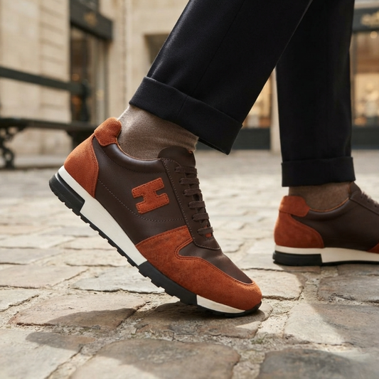 Baskets Homme en Cuir Véritable & Daim 1